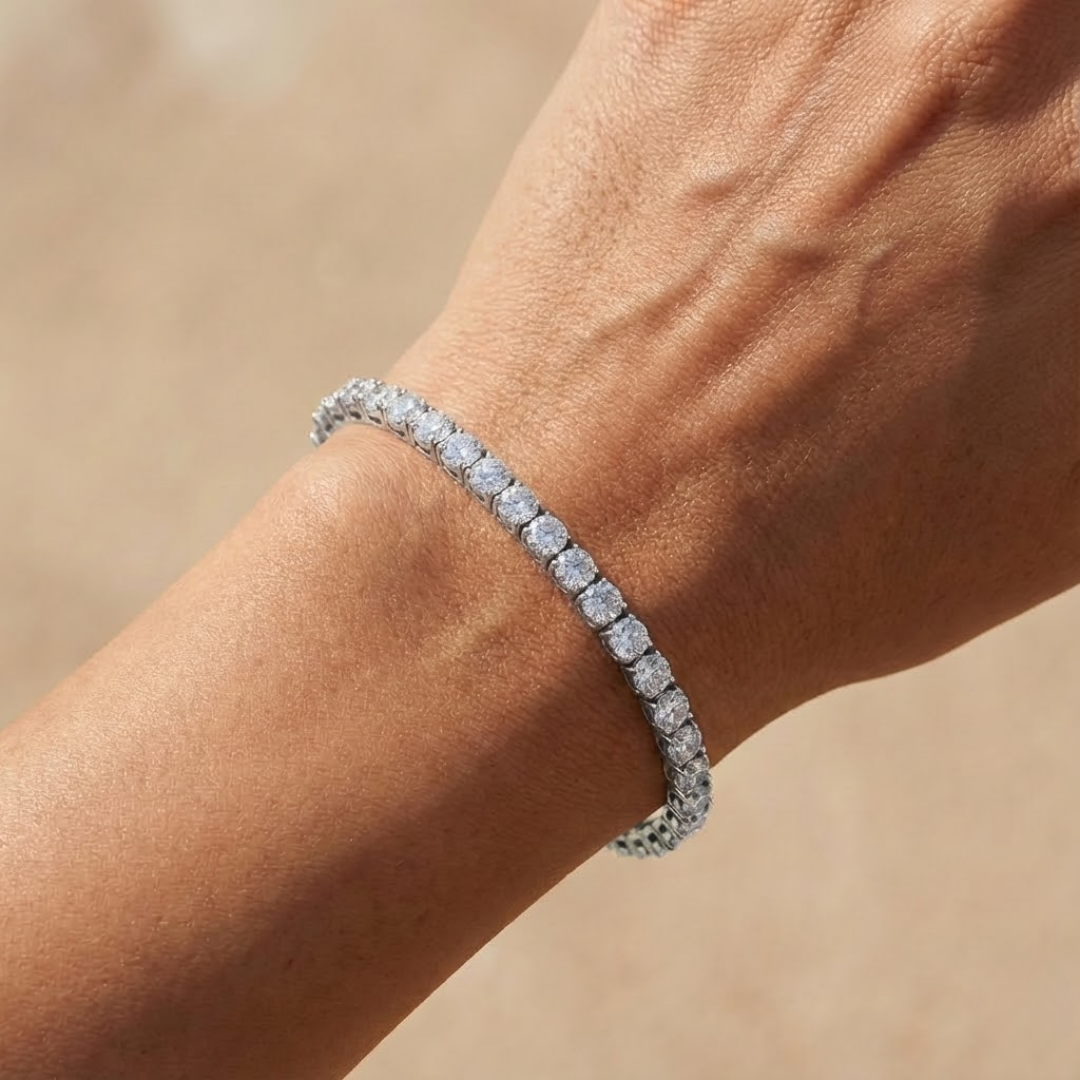 Emily | Moissanite Tennis Bracelet 4mm | Silver