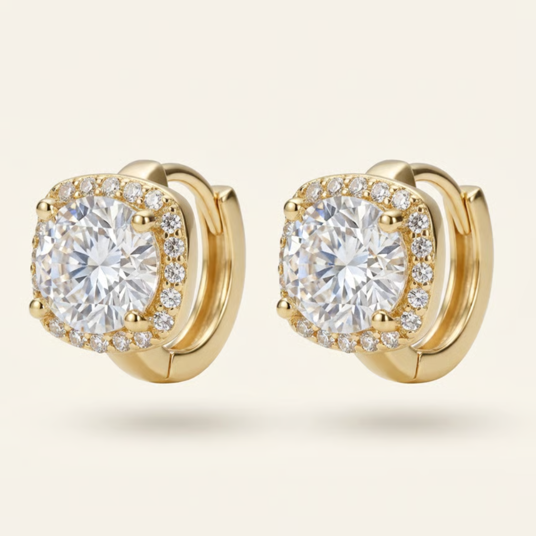 Claire | Sculpted Square Earrings | Gold