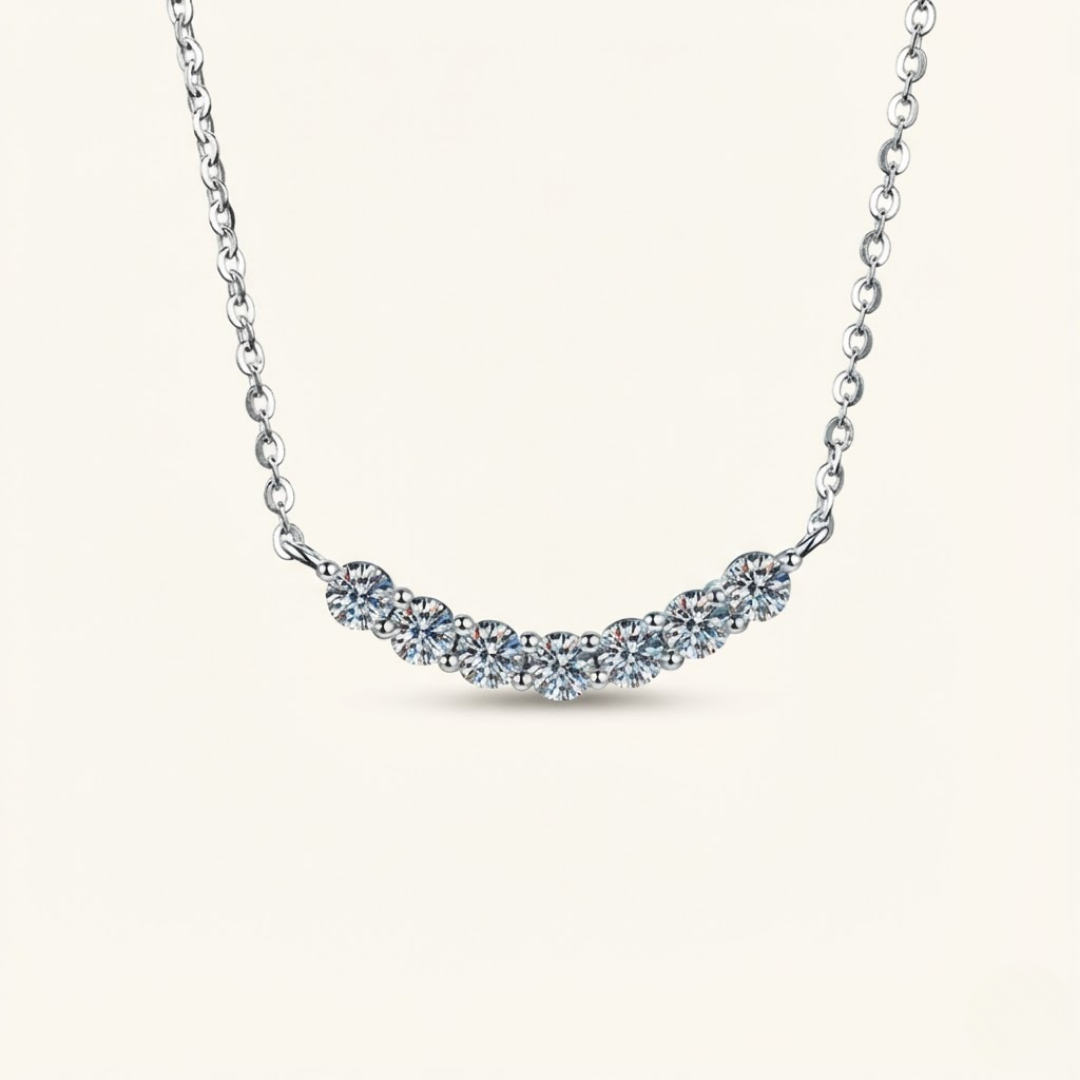 Emily | Moissanite Radiance Necklace | Silver