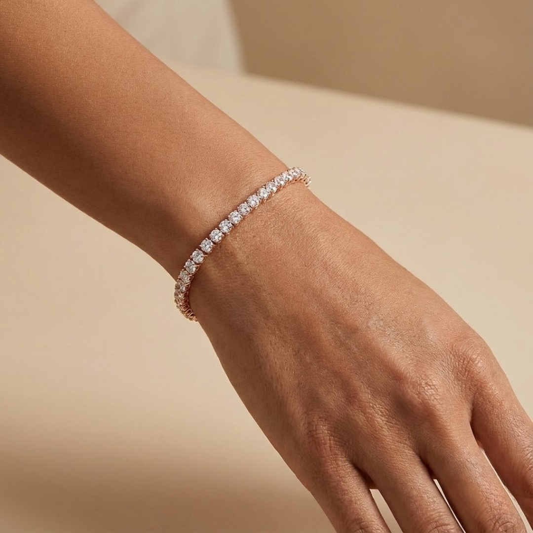 Emily | Moissanite Tennis Bracelet 4mm | Silver