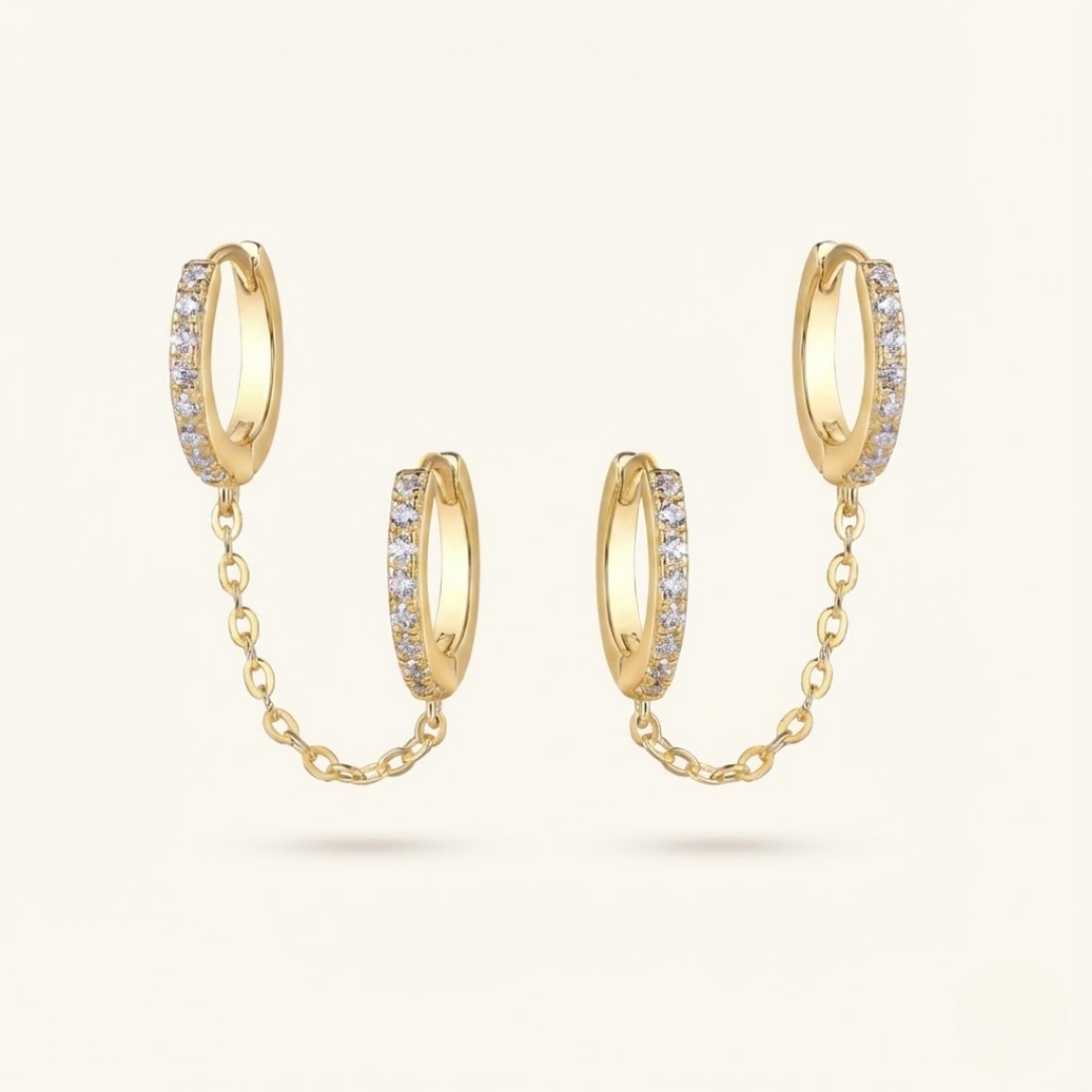 Olivia | Moissanite Sparkle Earrings | Gold