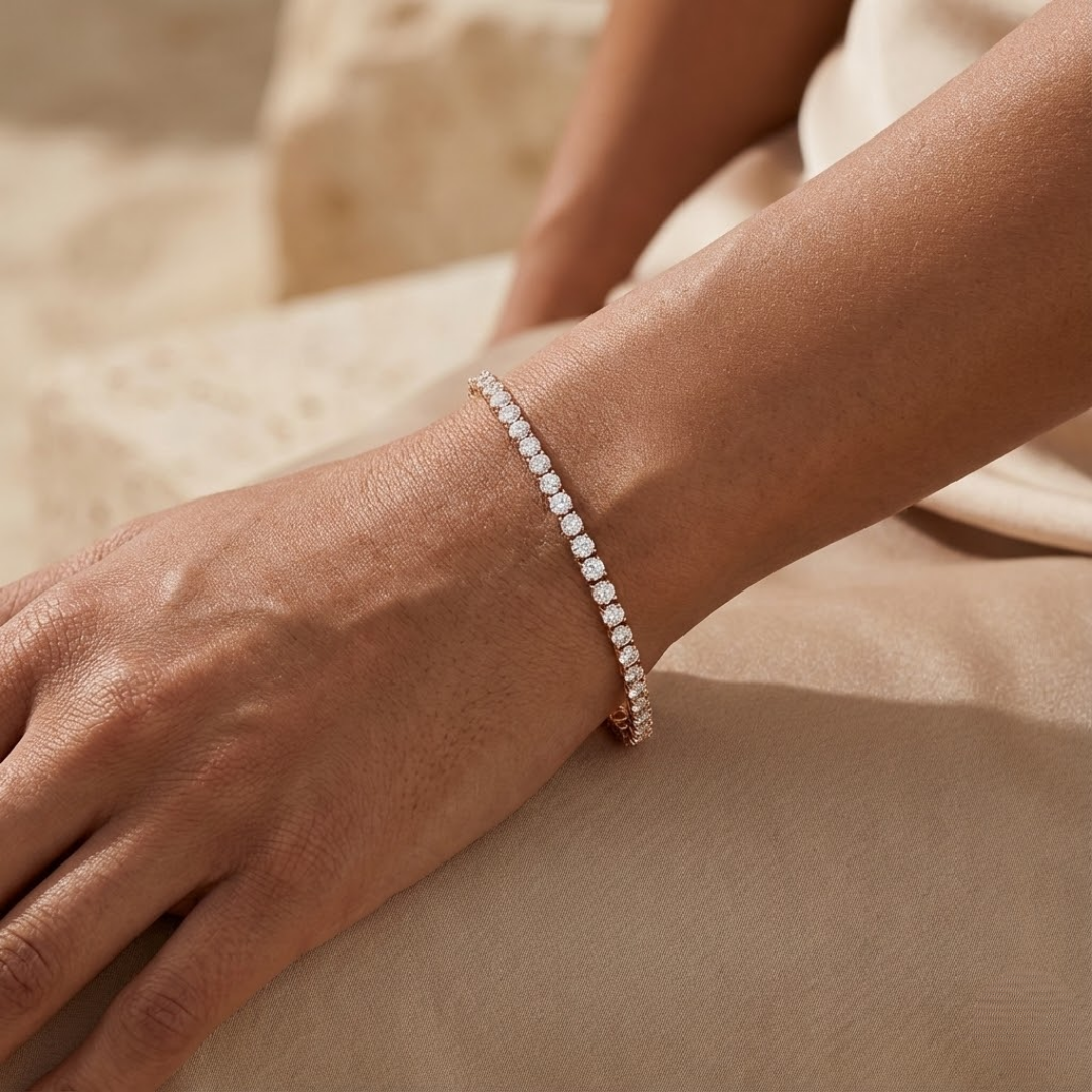 Emily | Moissanite Tennis Bracelet 4mm | Silver