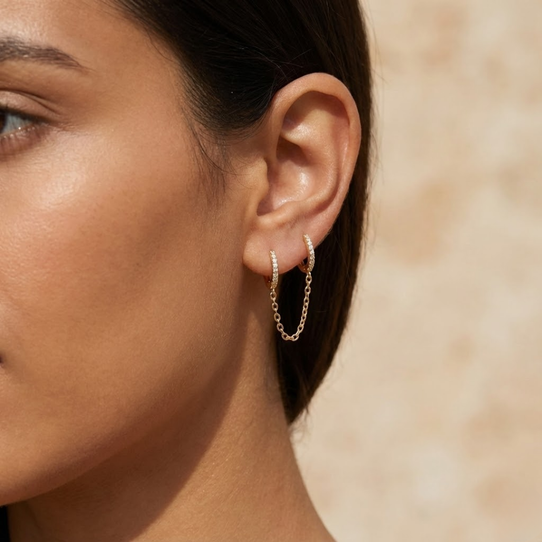 Olivia | Moissanite Sparkle Earrings | Gold