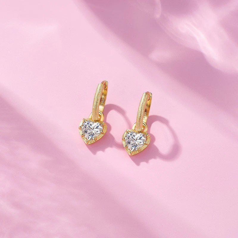 Claire | Pure Moissanite Earrings | Gold