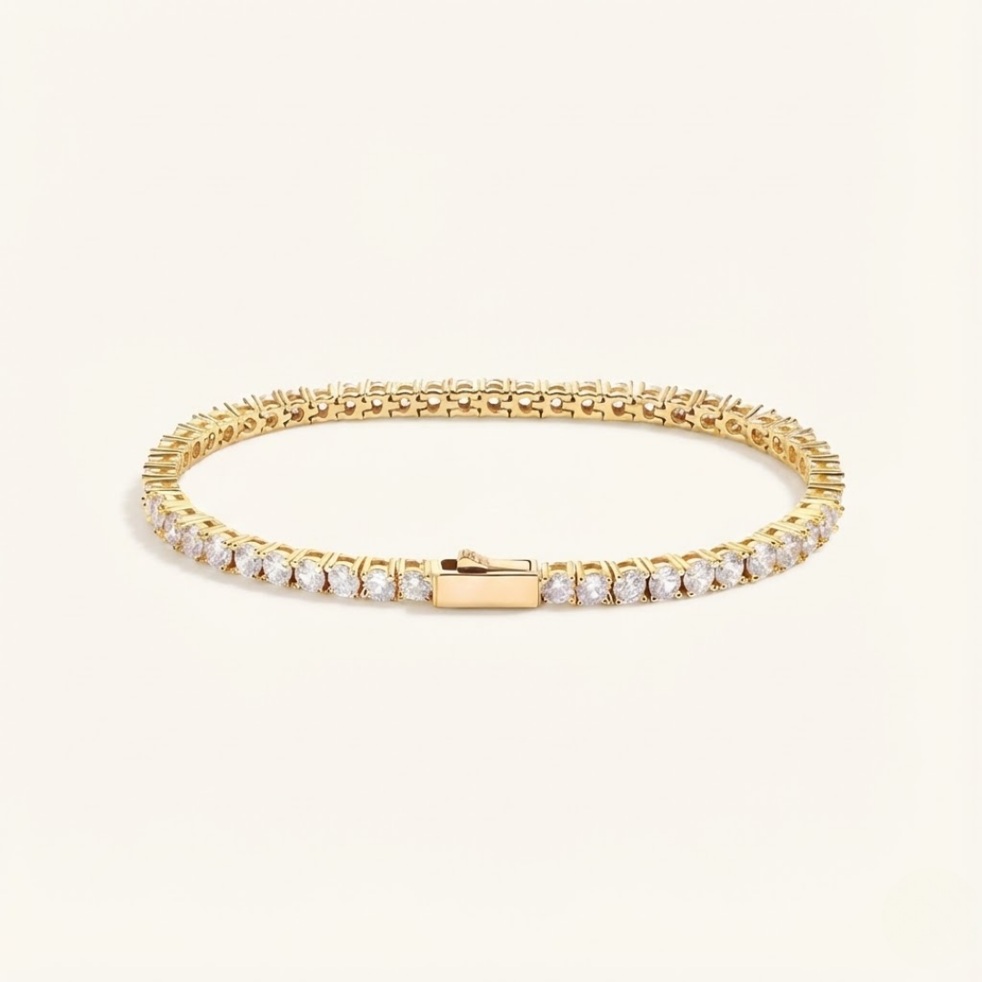 Avery | Sculpted Moissanite Tennis Bracelet 3mm | Silver