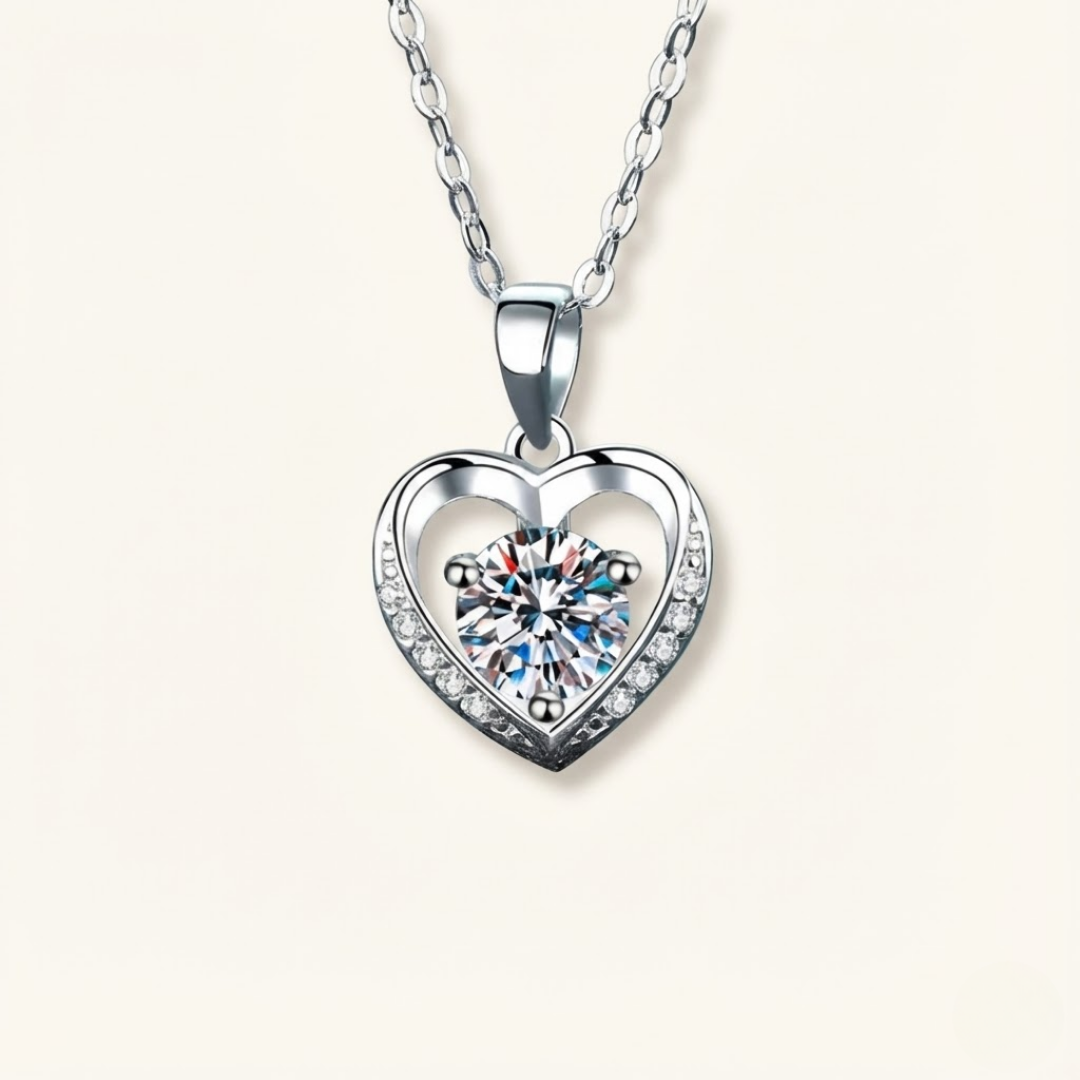 Claire | Pure Moissanite Necklace | Silver