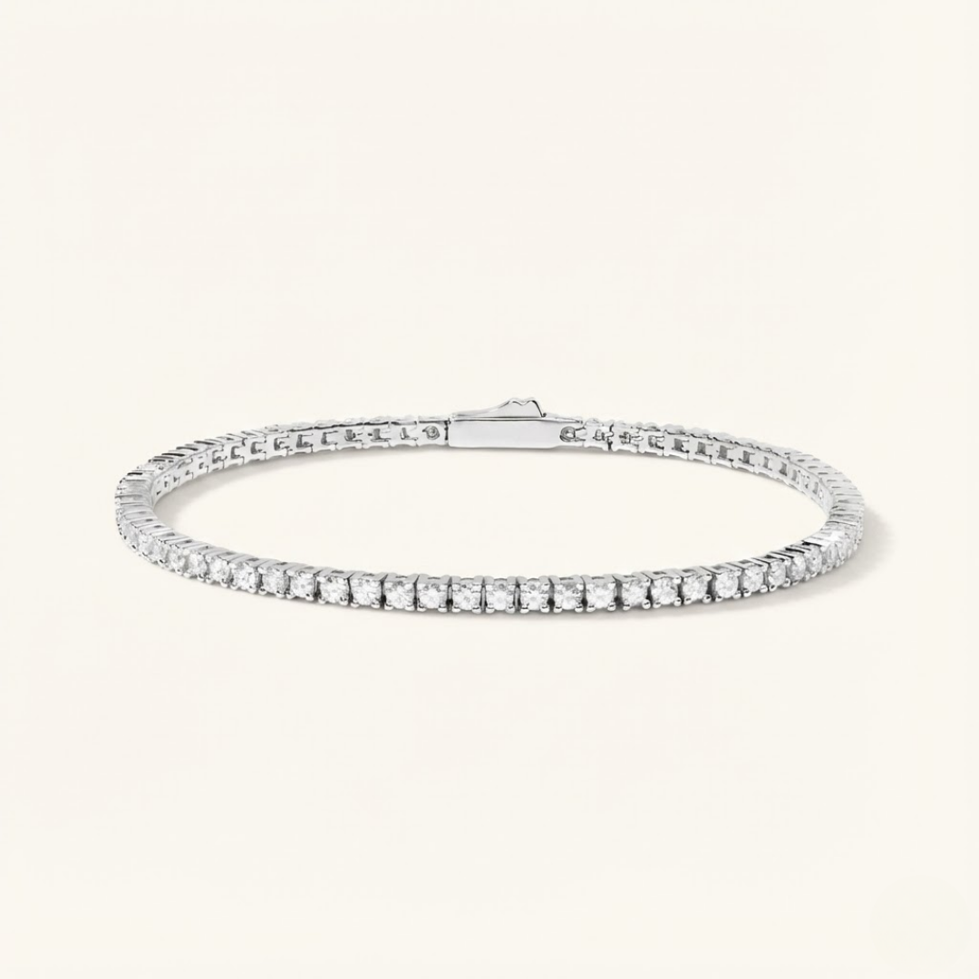 Olivia | Classic Moissanite Tennis Bracelet 2mm | Silver
