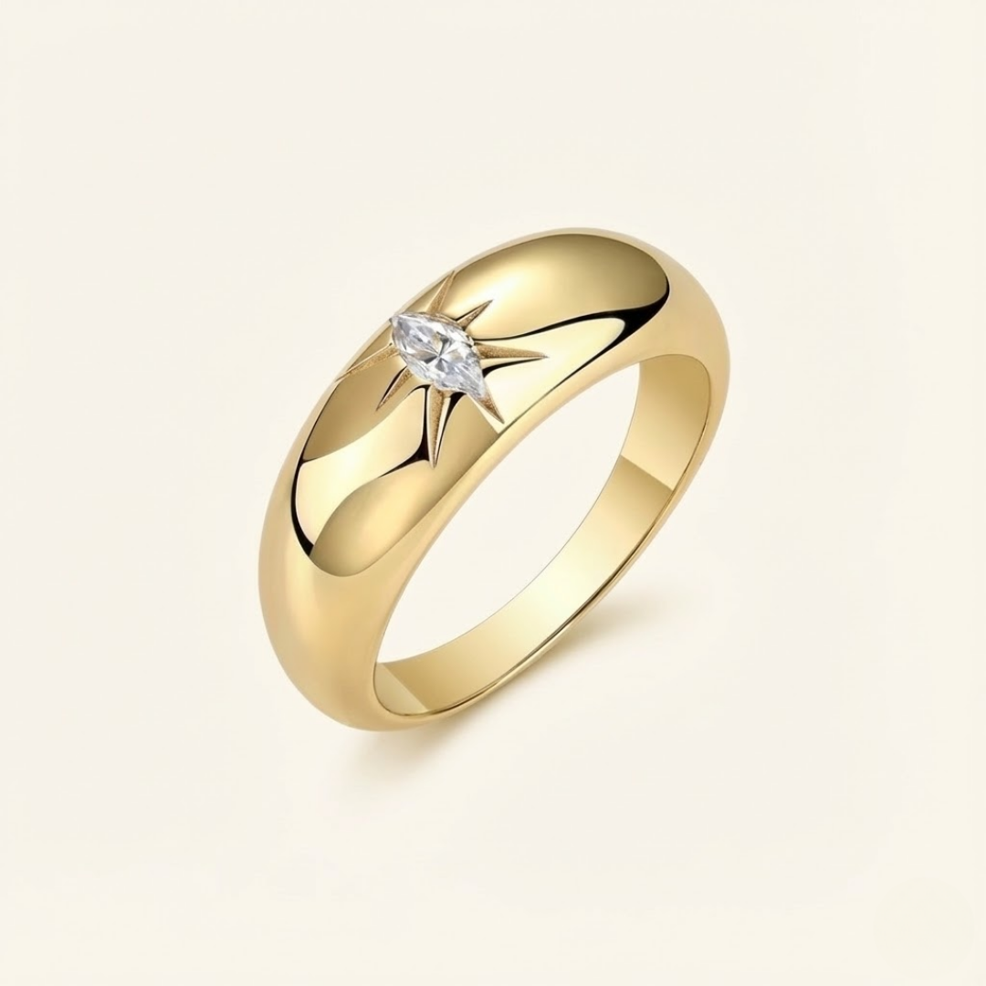 Emily | Moissanite Radiance Ring | Gold