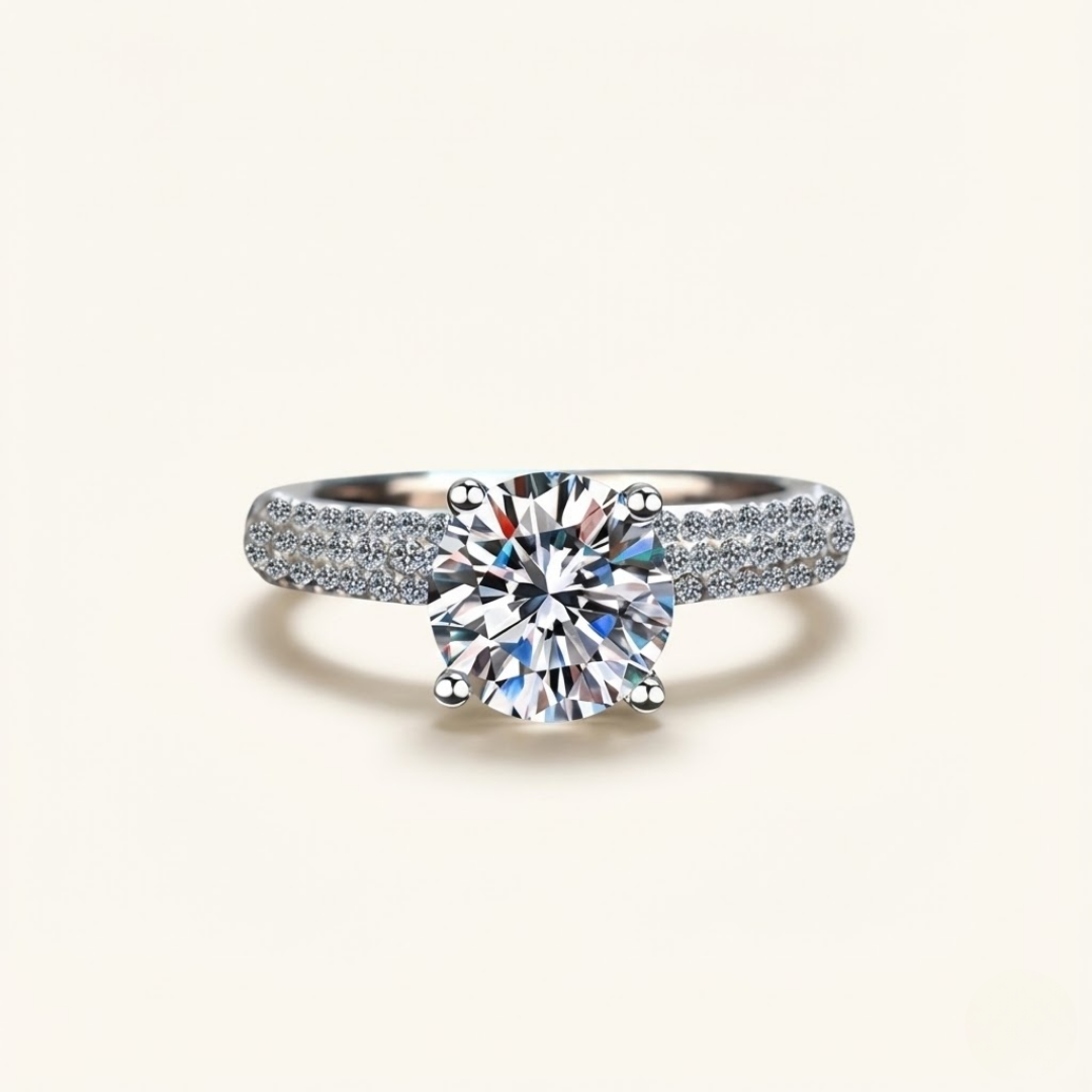 Claire | Pure Moissanite Ring | Silver