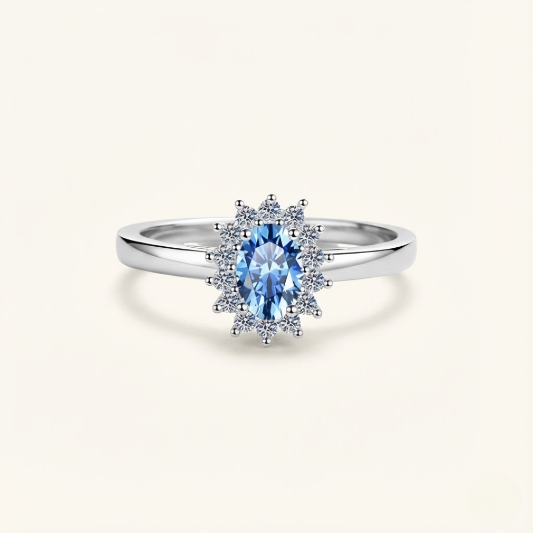 Olivia | Moissanite Sparkle Ring | Silver