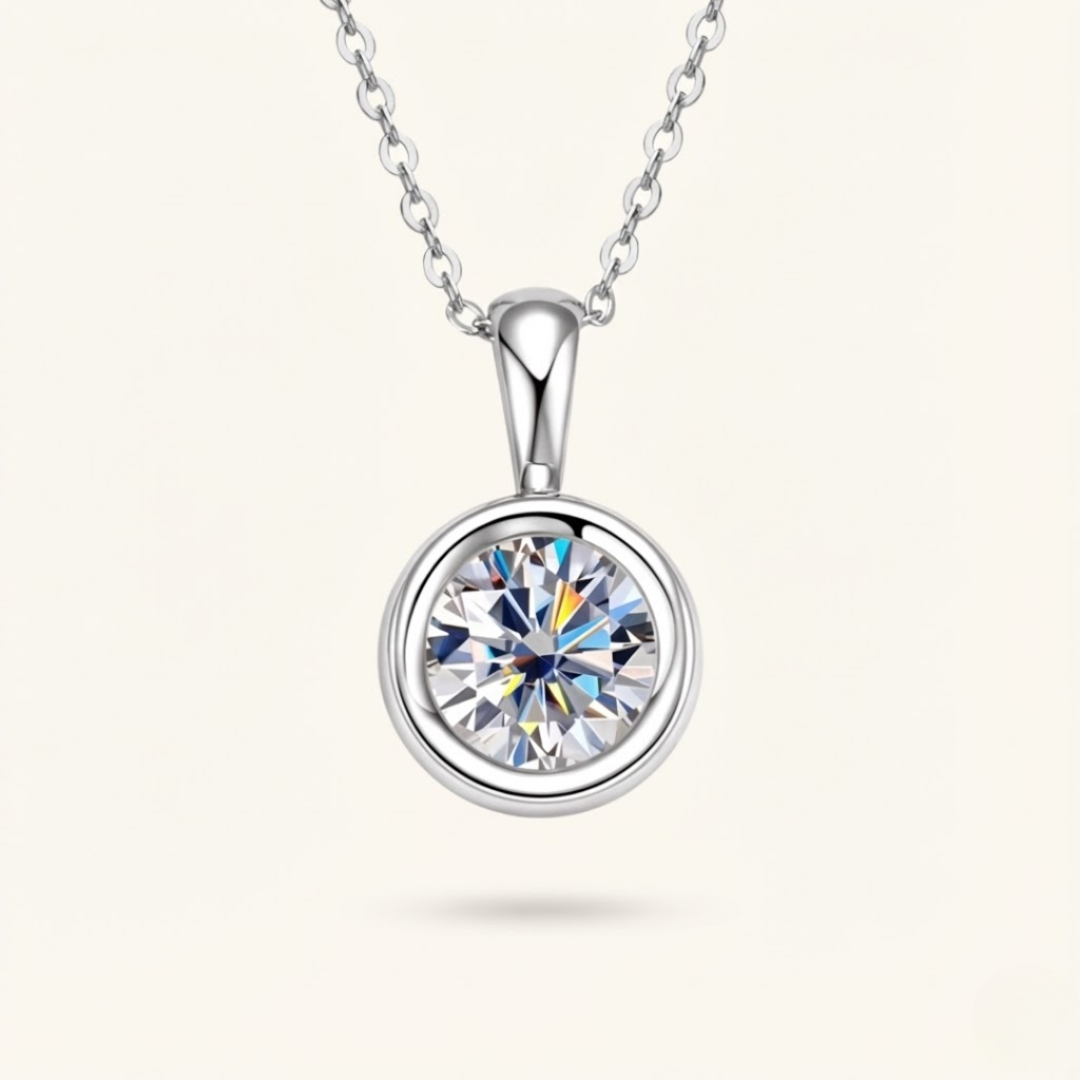 Claire | Pure Moissanite Necklace | Gold