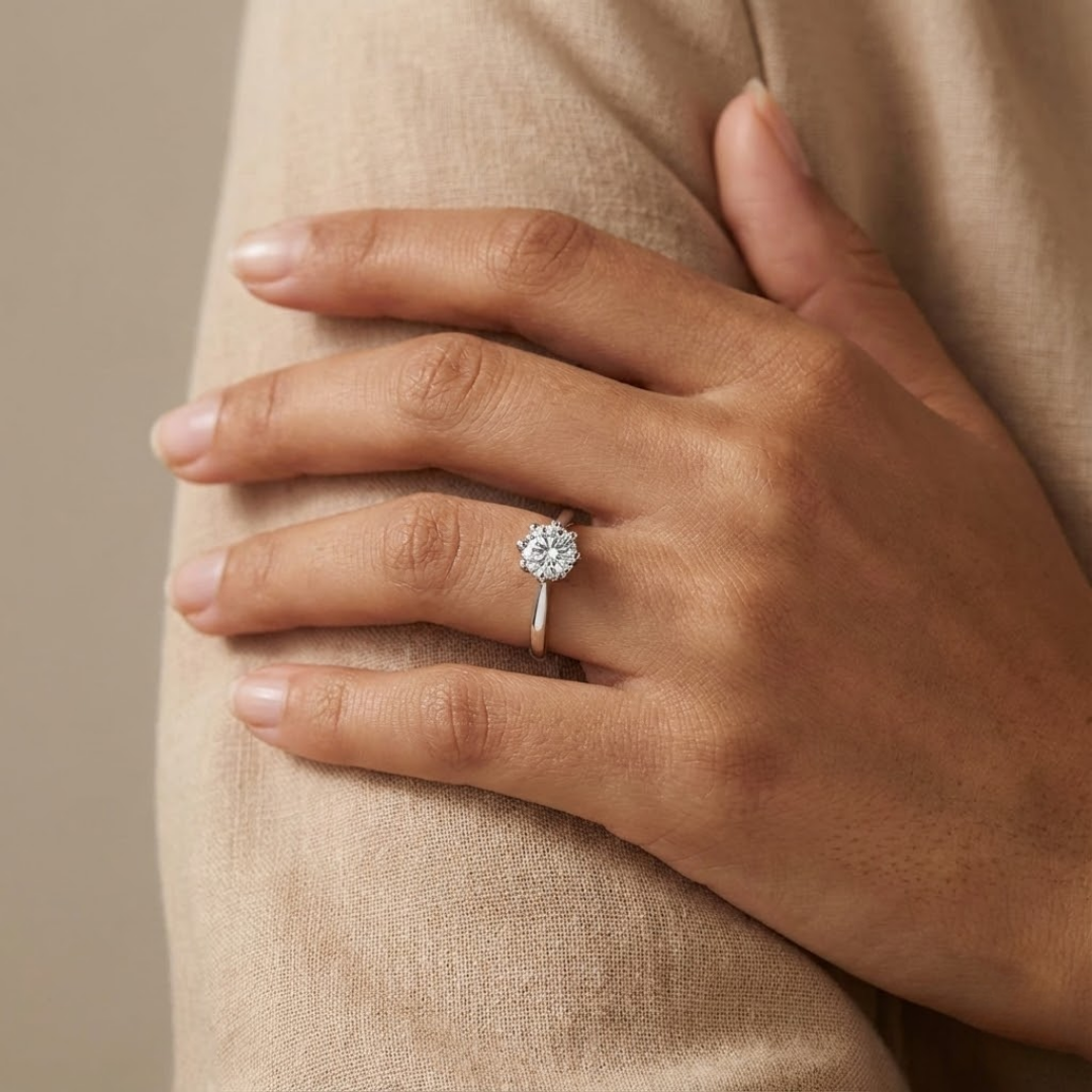 Olivia | Pure Moissanite Ring | Silver