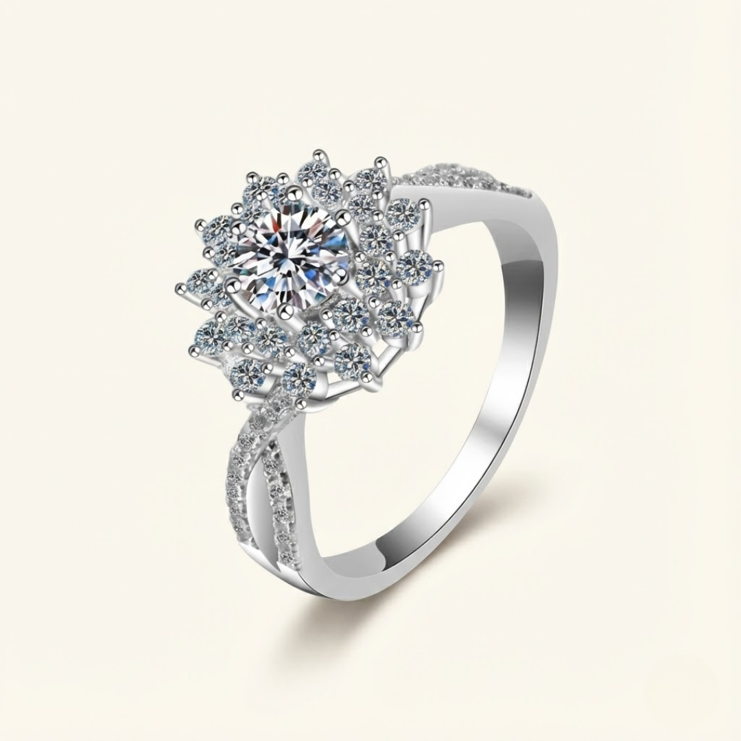 Olivia | Moissanite Sparkle Ring | Silver