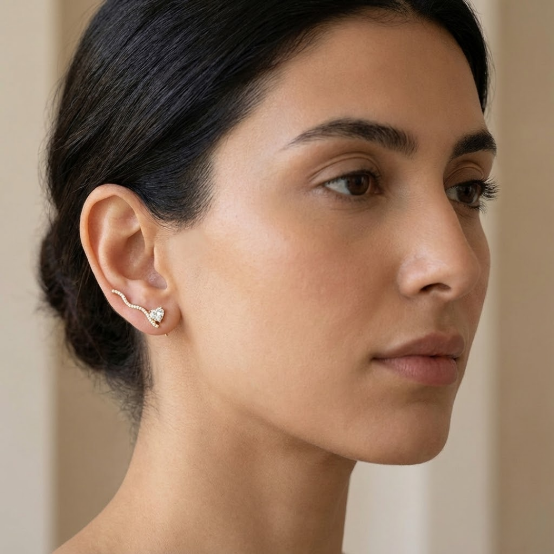 Olivia | Moissanite Radiance Earrings | Silver