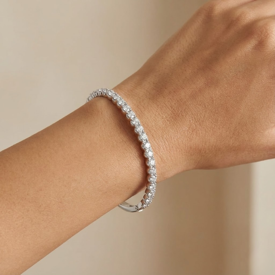 Olivia | Moissanite Sparkle Bracelet | Silver
