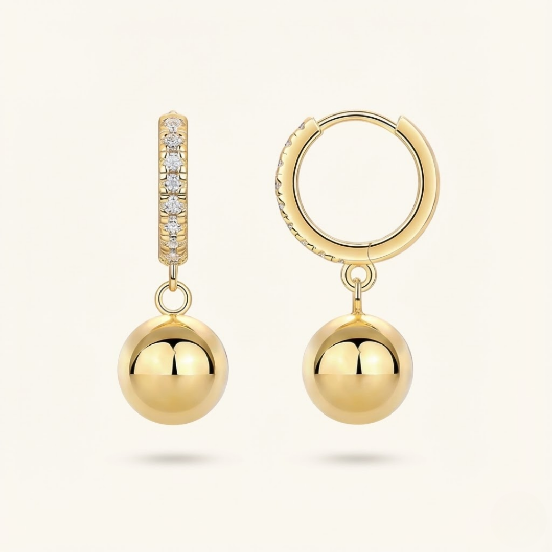 Emma | Classic Moissanite Earrings | Gold