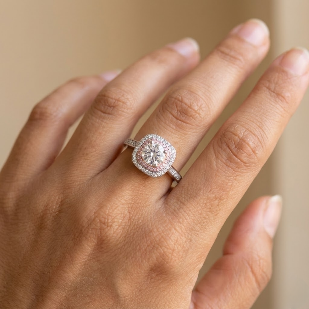 Claire | Moissanite Radiance Ring | Silver