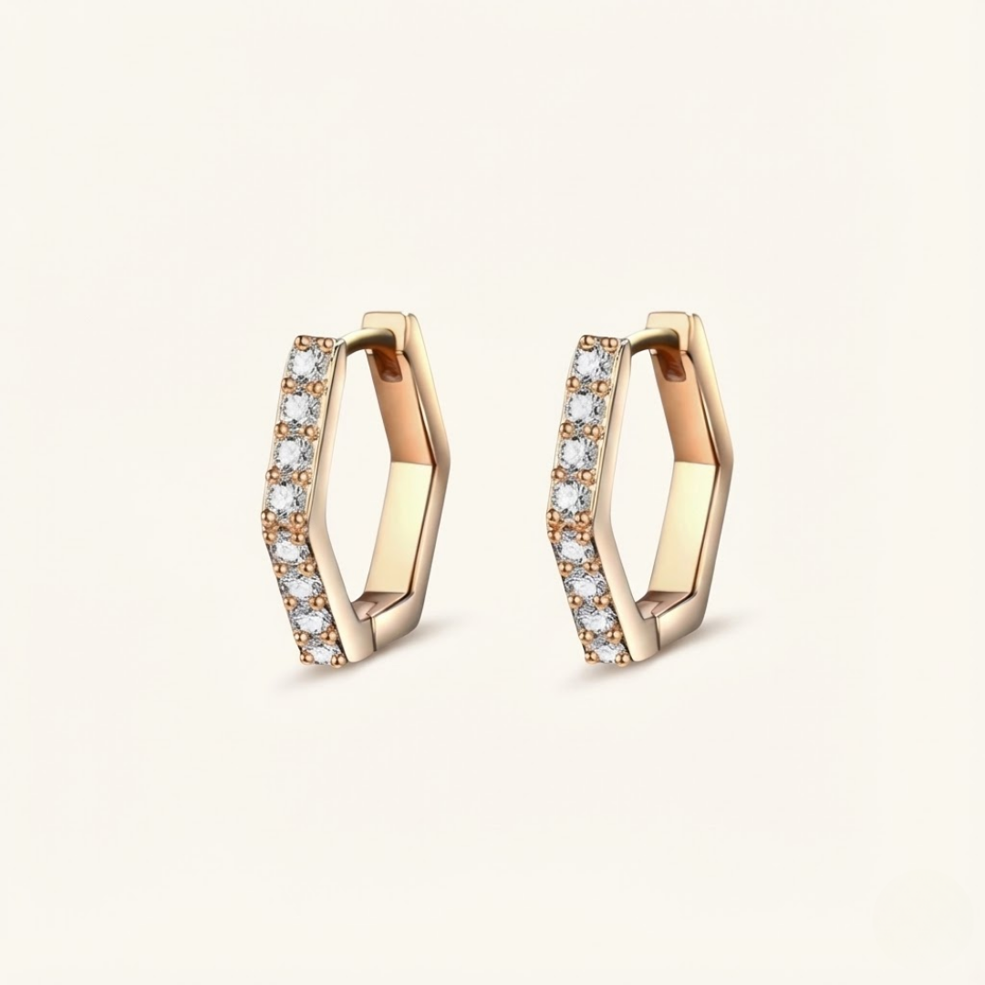 Claire | Pure Moissanite Earrings | Gold