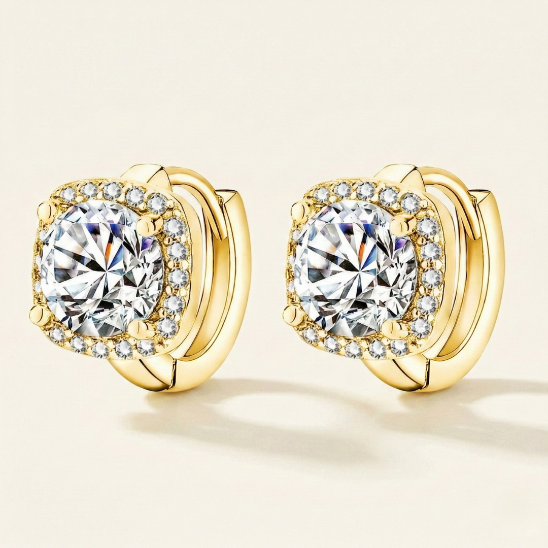 Claire | Modern Square Earrings | Gold