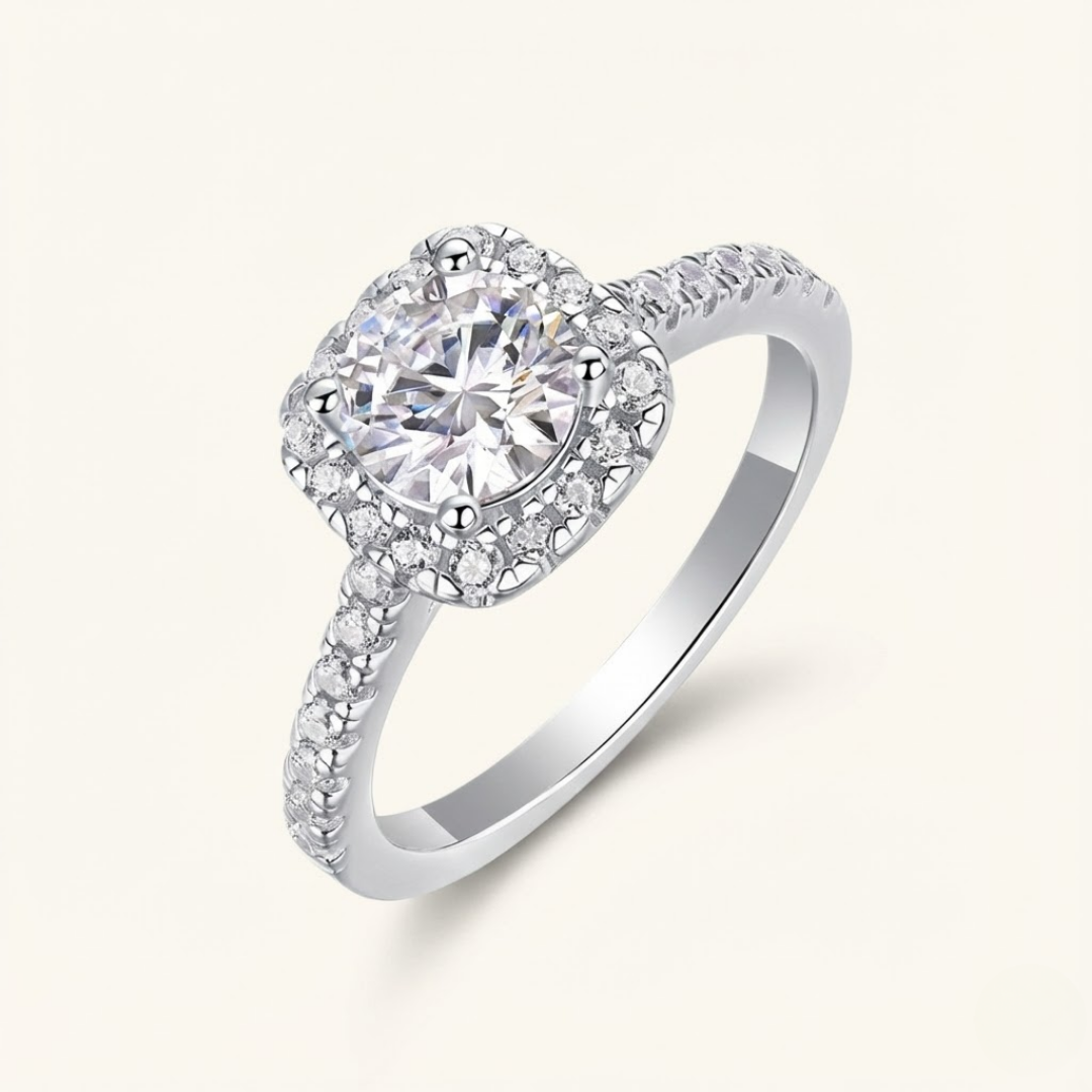 Olivia | Moissanite Sparkle Ring | Silver
