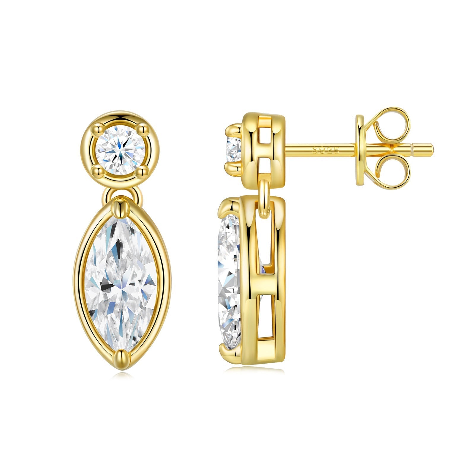Olivia | Moissanite Radiance Earrings | Gold