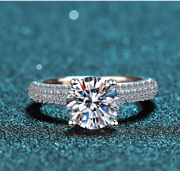 Claire | Pure Moissanite Ring | Silver