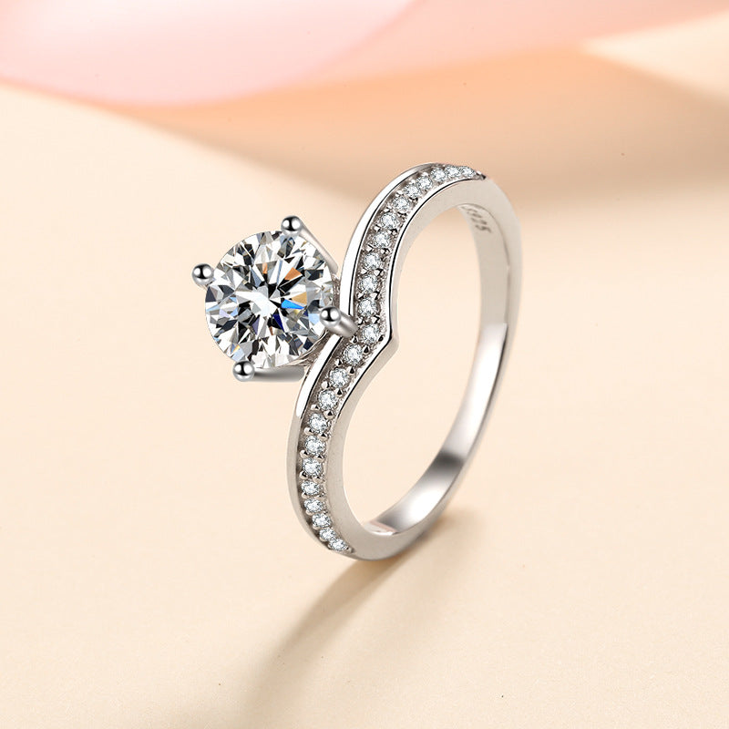 Olivia | Moissanite Sparkle Ring | Silver