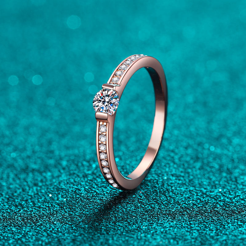 Claire | Pure Moissanite Ring | Rose Gold