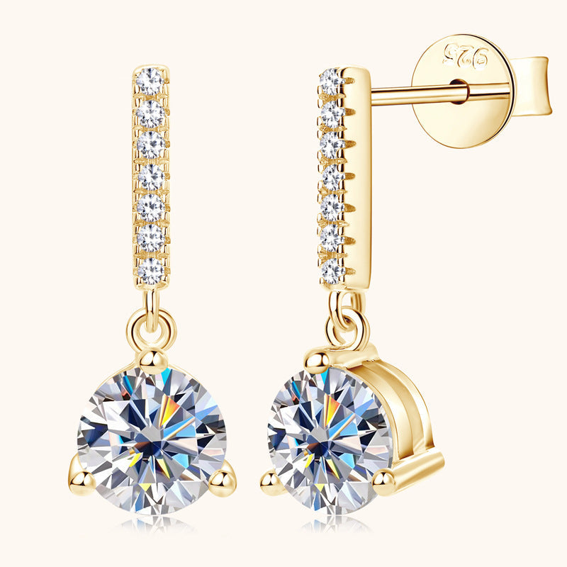 Emma | Classic Moissanite Earrings | Gold