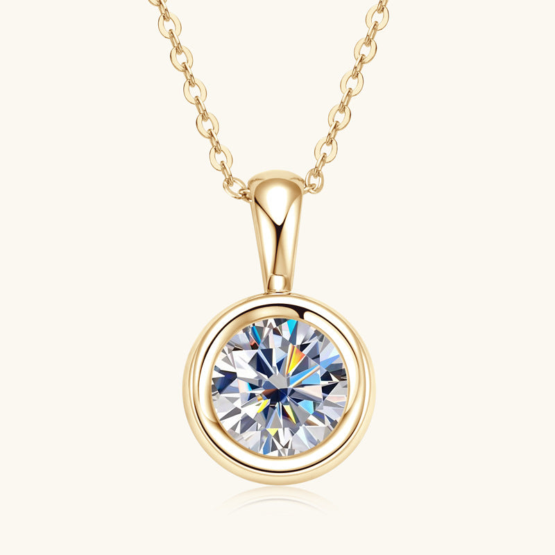 Claire | Pure Moissanite Necklace | Gold