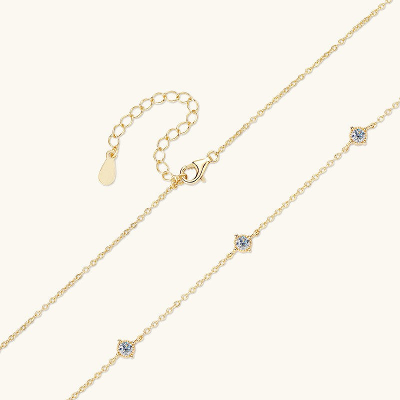 Madison | Solitaire Moissanite Necklace | Gold