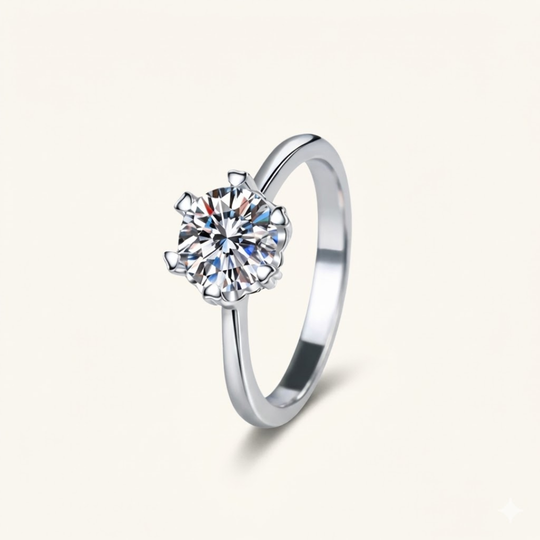 Olivia | Pure Moissanite Ring | Silver