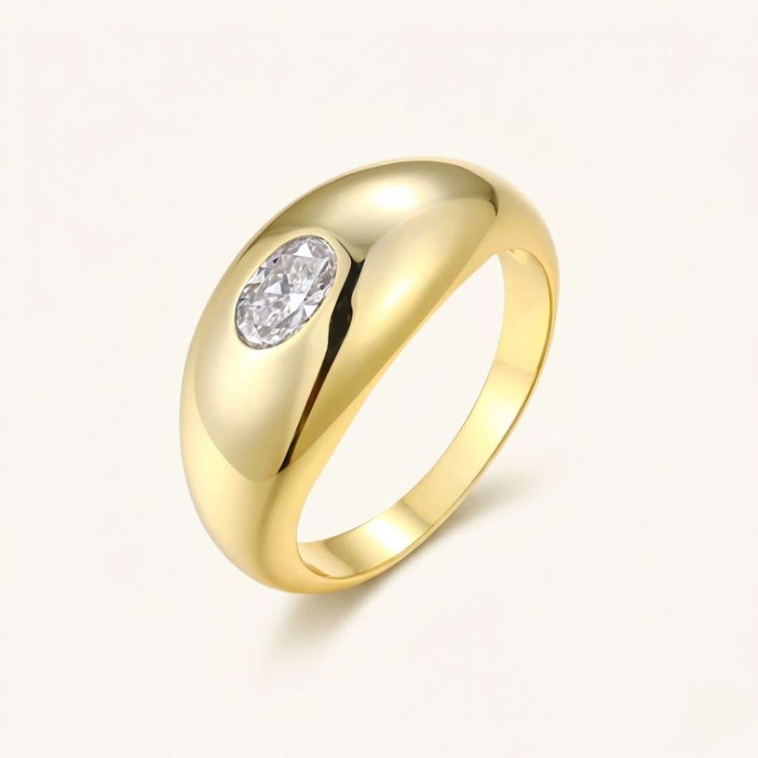 Olivia | Moissanite Sparkle Ring | Gold