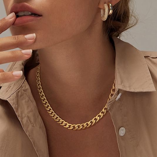 Emily | Cuban Link Necklace | Gold