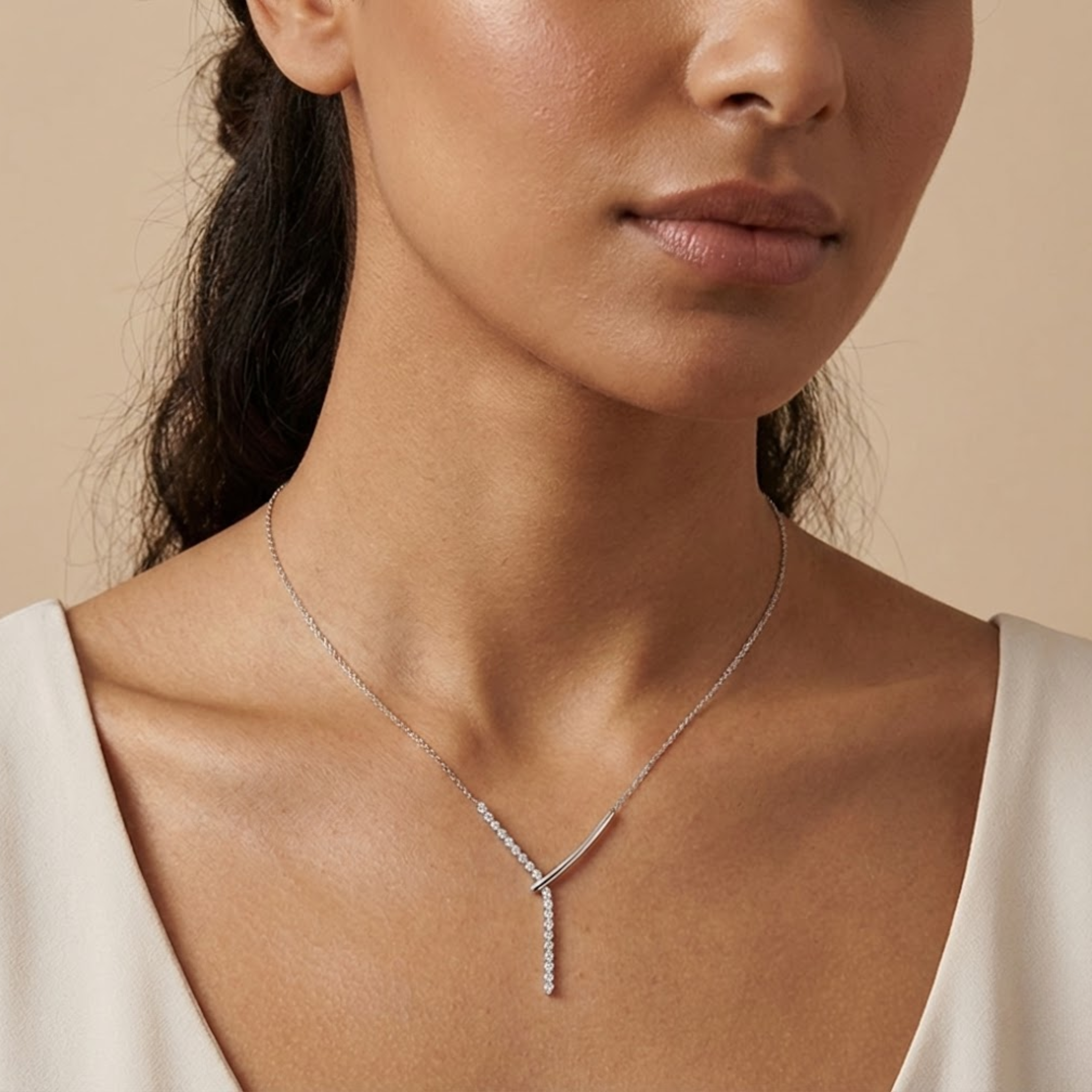 Emily | Moissanite Radiance Necklace | Gold