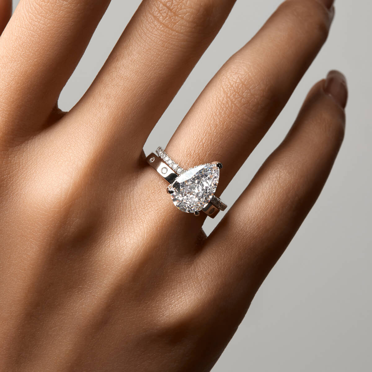 Emily | Moissanite Radiance Ring | Silver