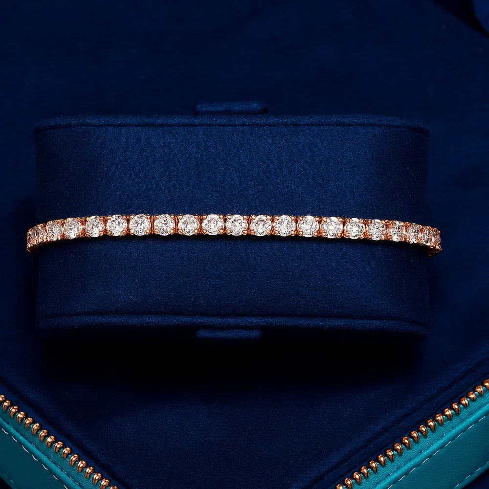 Avery | Sculpted Moissanite Tennis Bracelet 3mm | Silver