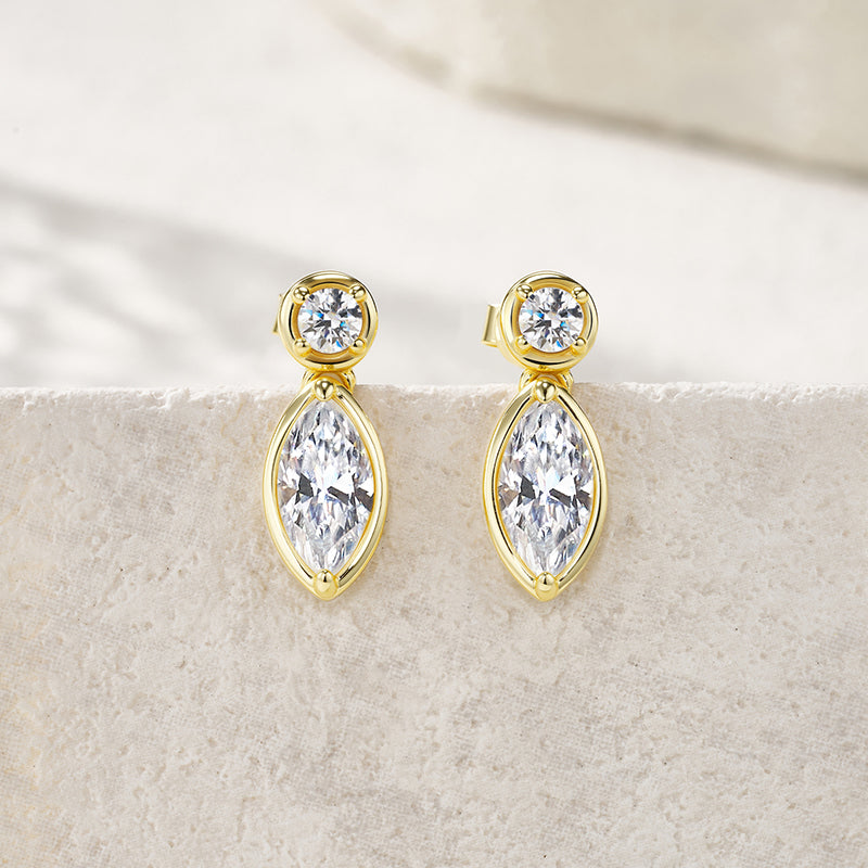 Olivia | Moissanite Radiance Earrings | Gold