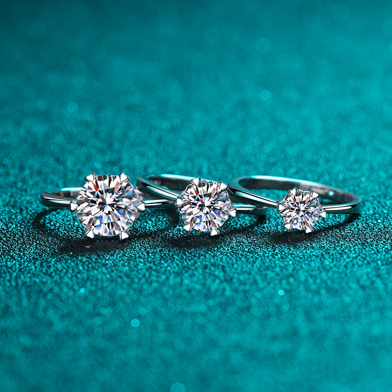 Olivia | Pure Moissanite Ring | Silver