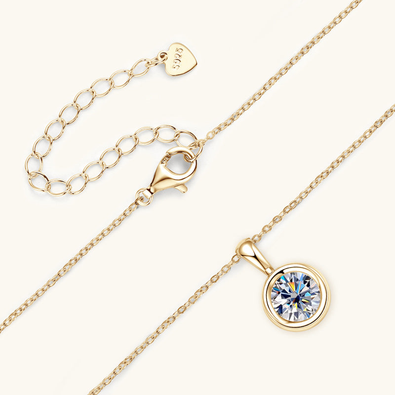 Claire | Pure Moissanite Necklace | Gold
