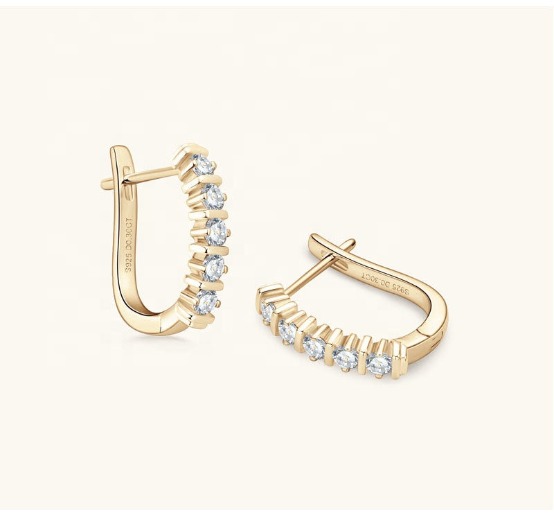 Emily | Moissanite Radiance Earrings | Silver