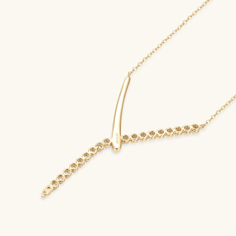 Emily | Moissanite Radiance Necklace | Gold