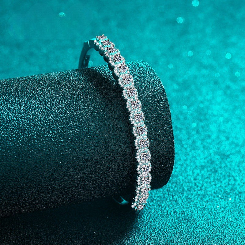 Olivia | Moissanite Sparkle Bracelet | Silver