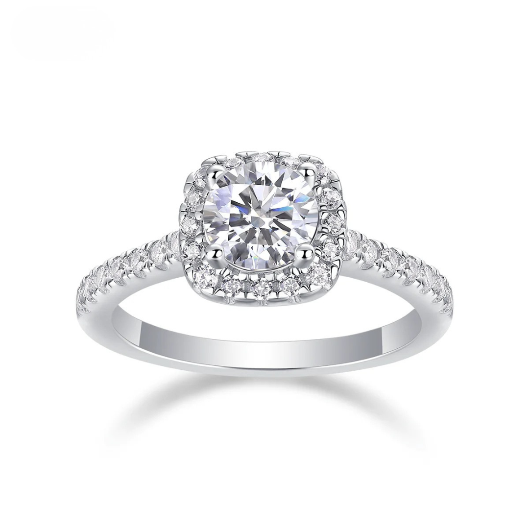 Olivia | Moissanite Sparkle Ring | Silver