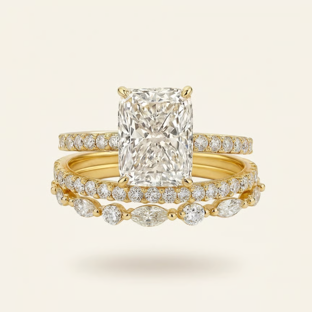 Emily | Wedding Ring Set | Gold