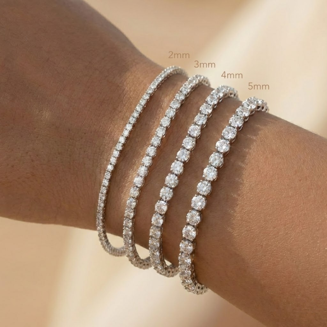 Olivia | Classic Moissanite Tennis Bracelet 2mm | Gold