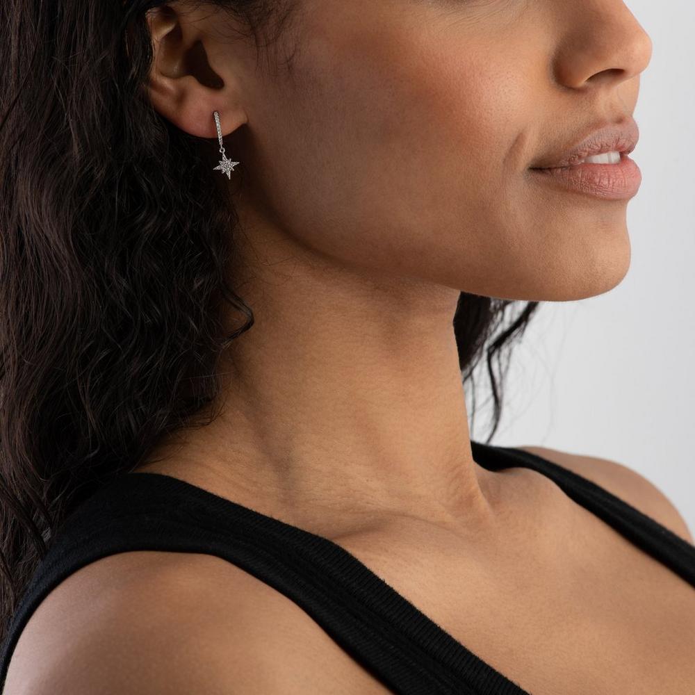 Olivia | Pure Moissanite Earrings | Silver