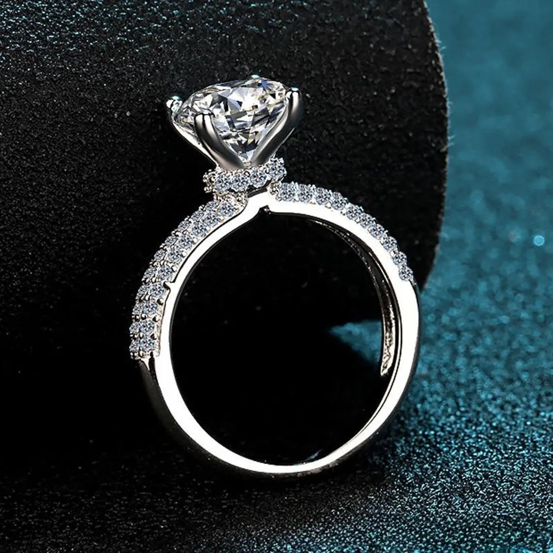 Claire | Pure Moissanite Ring | Silver