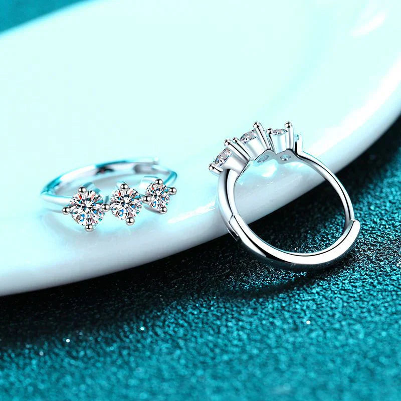 Emily | Moissanite Sparkle Earrings | Silver