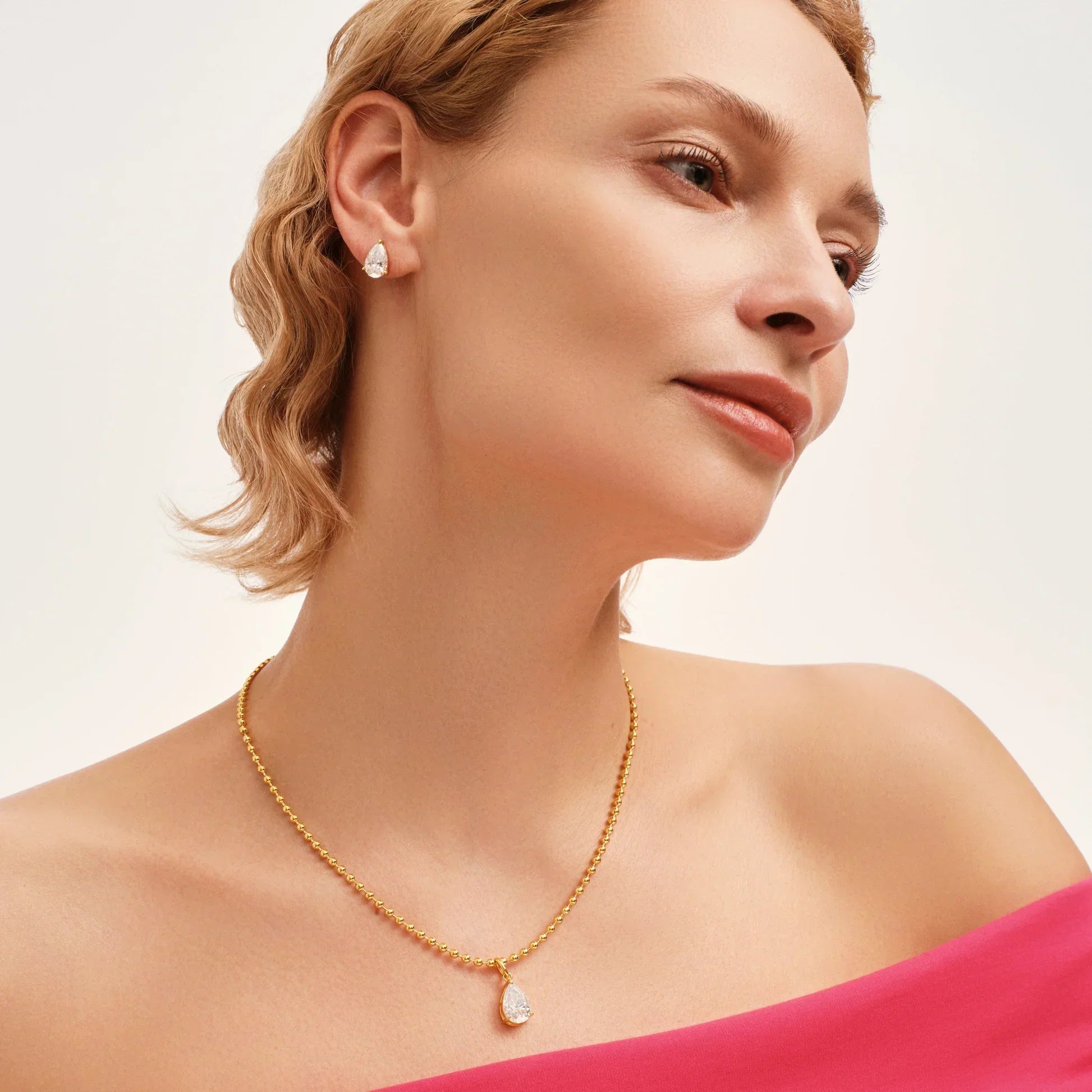 Natalie | Brilliant Moissanite Earrings | Gold